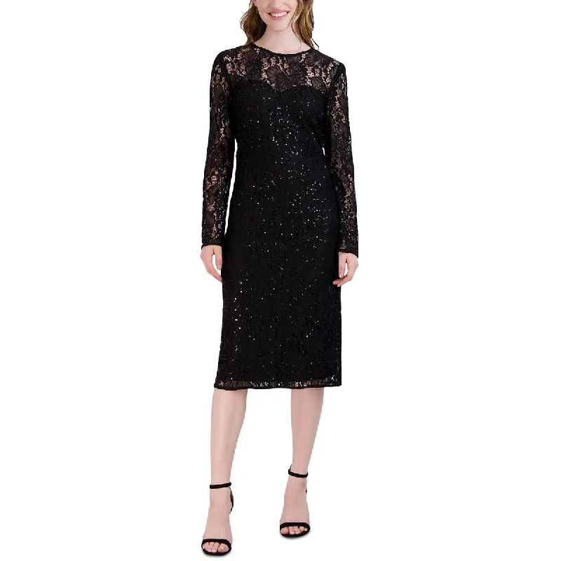 women's versatile dressesDonna Ricco Womens Lace Midi Sheath Dress