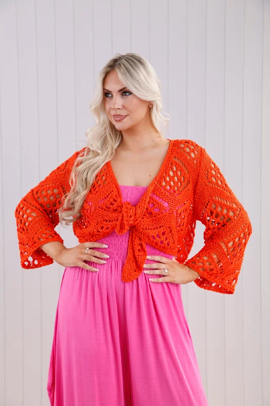 women's tops for those who want to wear pieces that are both functional and fashionableOrlena Cardigan Tangerine