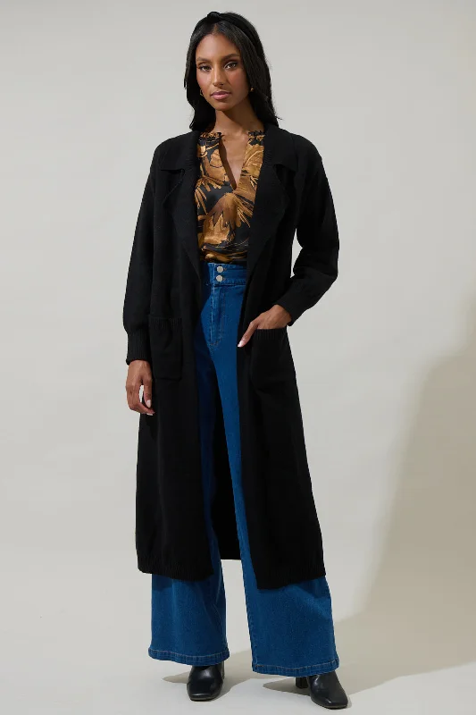 women's coats for day-to-night transitionsGladis Collared Maxi Cardigan