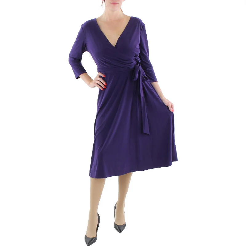 Velveteen DressLauren Ralph Lauren Womens Surplice V-Neck Midi Dress