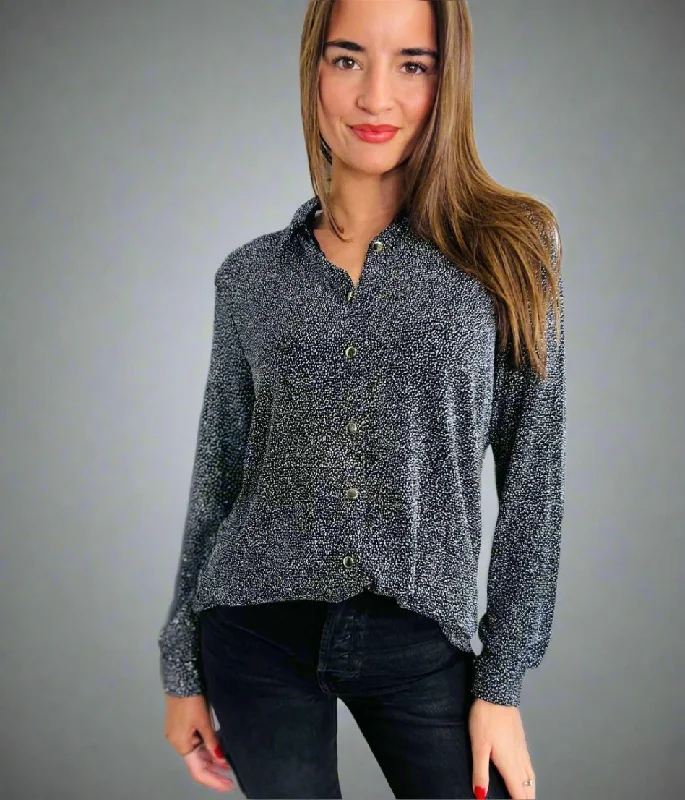 women's tops for business casual attireSilver Sparkle Blouse