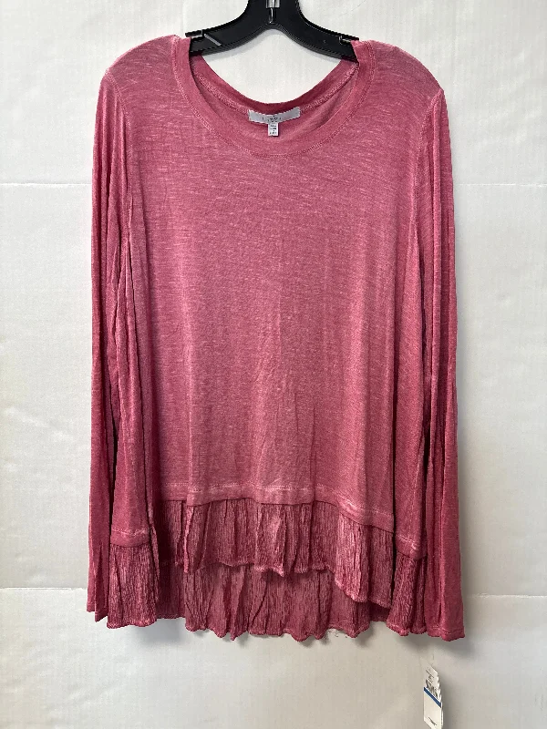 camisoles for womenTop Long Sleeve By Fever In Pink, Size: Xl