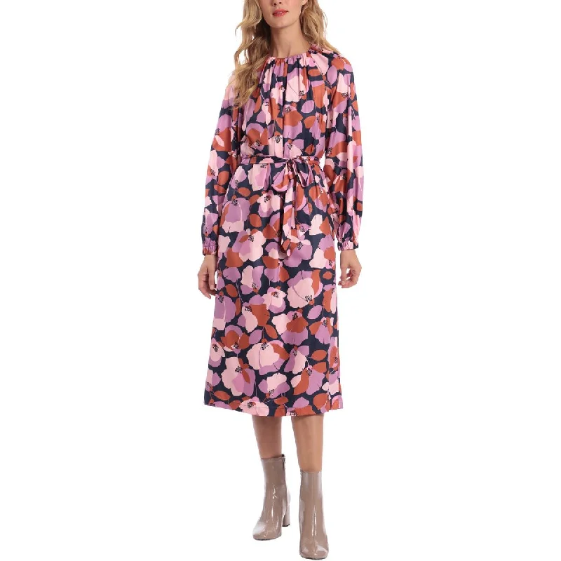 Maternity DressDonna Morgan Womens Floral Print Party Midi Dress