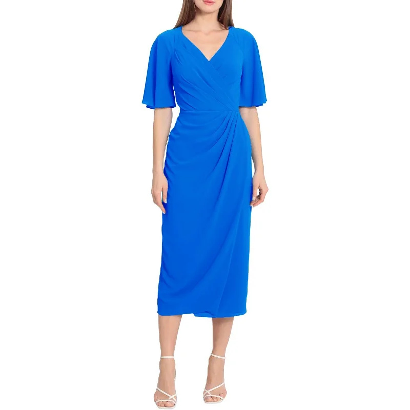 Casual Chic DressMaggy London Womens Flutter Sleeve Calf Midi Dress