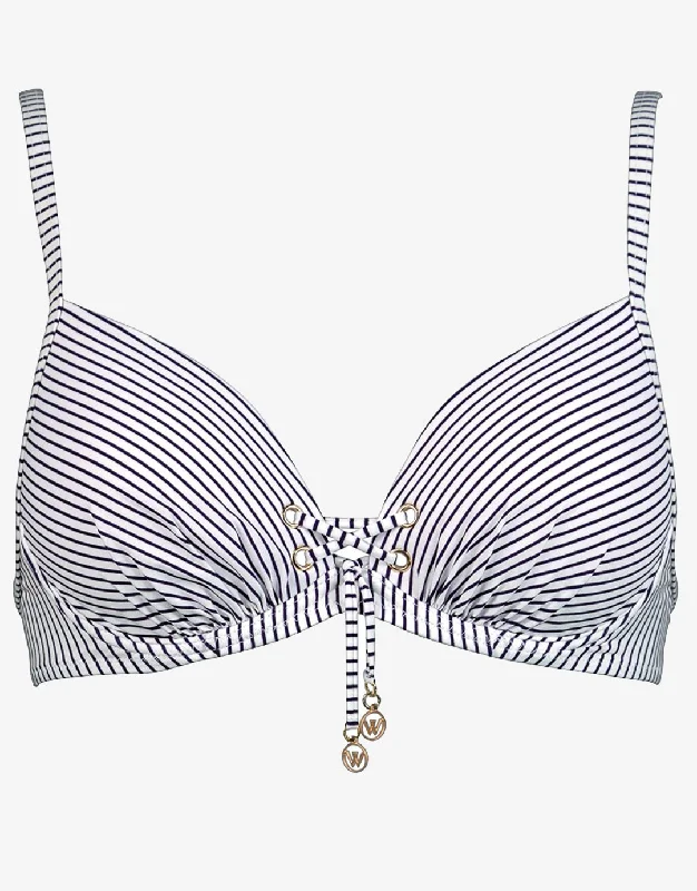 Solid Female SwimwearStrawberry Kiss Underwired Bikini Top - White Night Blue