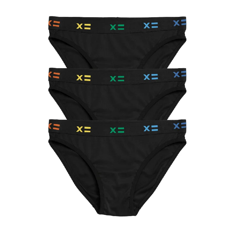 Beach Female SwimwearTucking Bikini 3-Pack - Black X= Rainbow