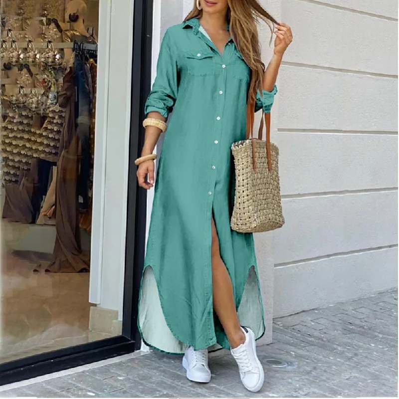 Empire DressBohemian Maxi Shirt Dress, Boho Dress For Women