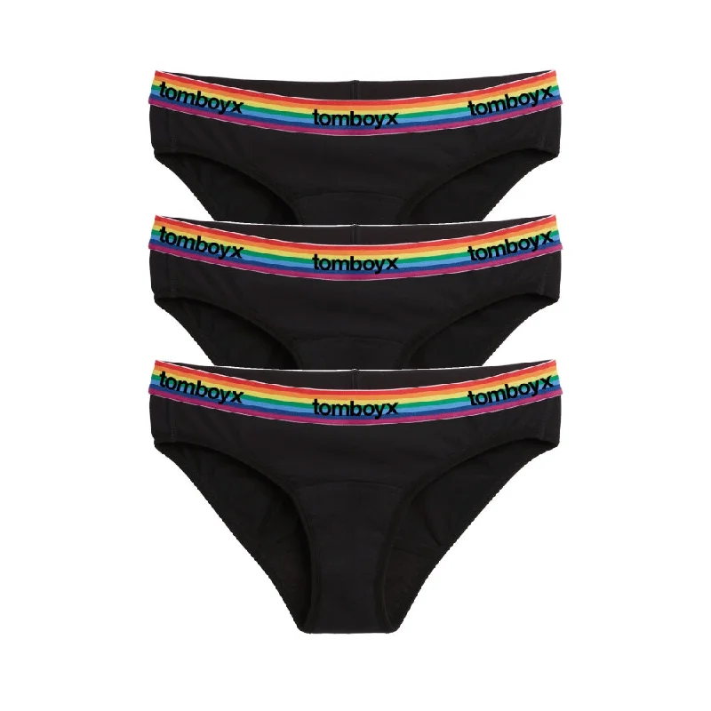 Chic Female SwimwearFirst Line Period Bikini 3-Pack - Black Rainbow Logo