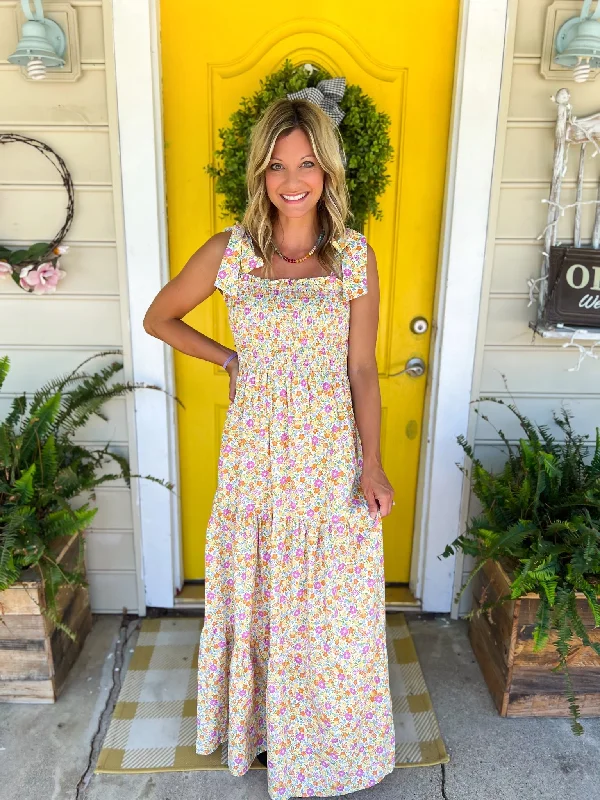 women's high-end dressesSummer Sunshine Floral Maxi