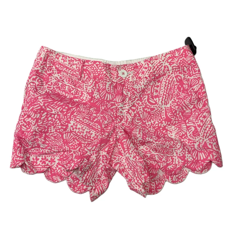 women's button-fly shortsPink & White  Shorts Designer By Lilly Pulitzer  Size: Xs