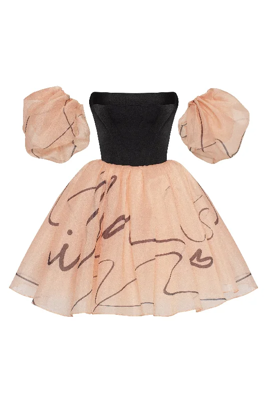 women's curve-hugging dressesPuffy mini dress with Milla's signature, Xo Xo