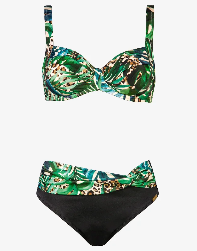 Active Female SwimwearGreen Tiger Underwired Bikini Set