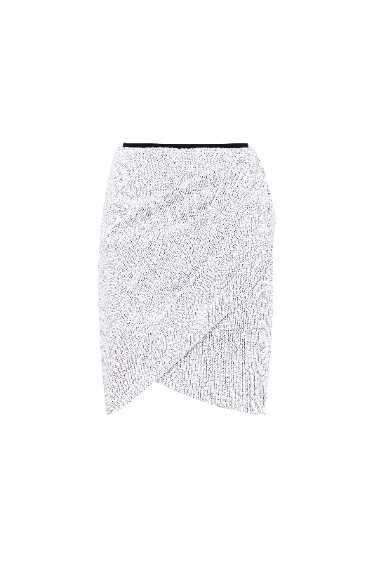 Button-Down DressWhite sequined wrapped mini skirt 