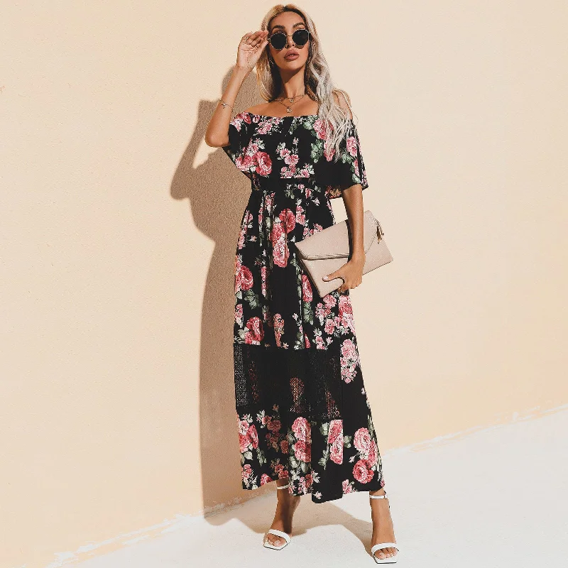 women's eco-friendly dressesBohemian Summer Maxi Dress, Boho Floral Dress