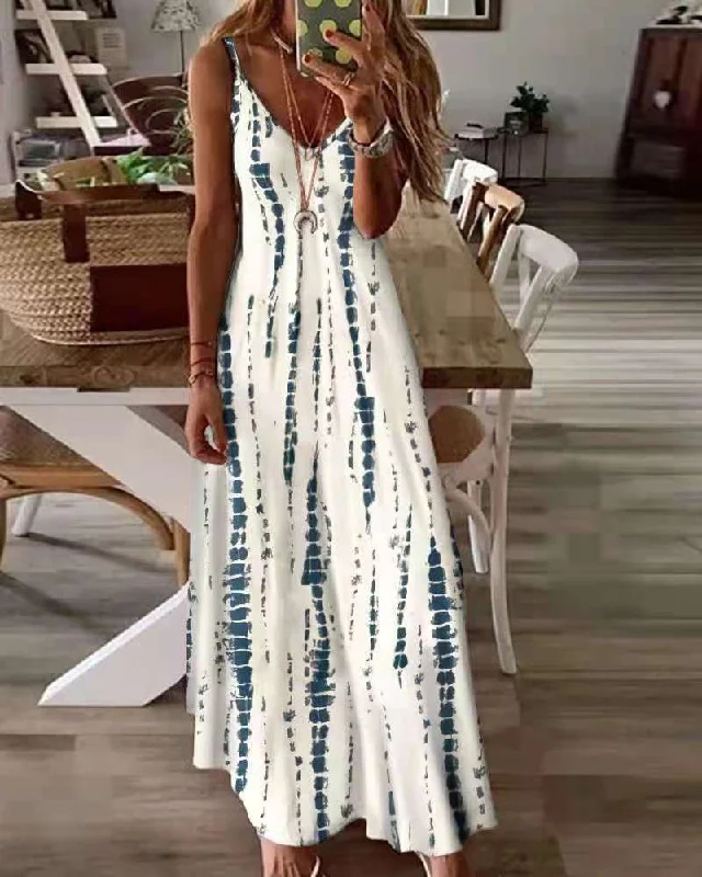 Elegant DressTribal Summer Maxi Dress, Bohemian Tie Dye Dress