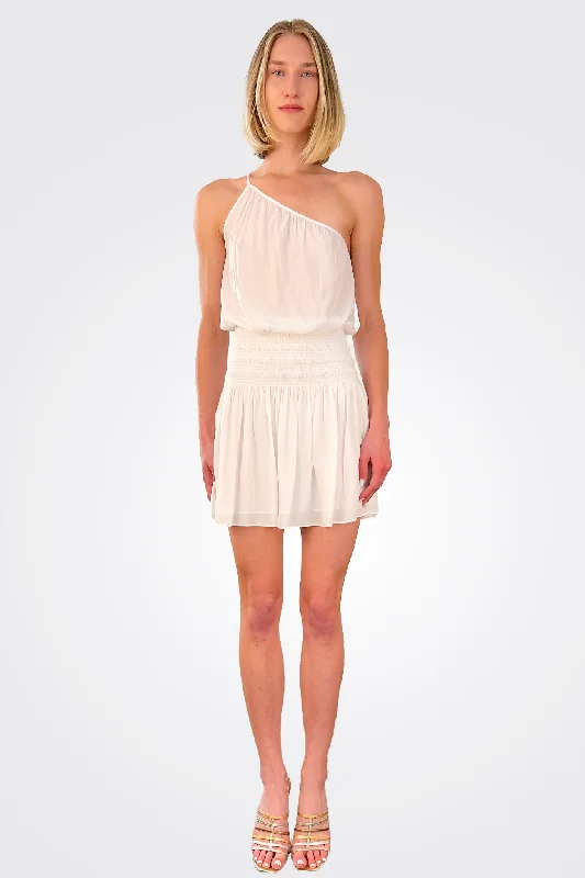 Chic DressLeah One Shoulder Mini Dress - Ivory