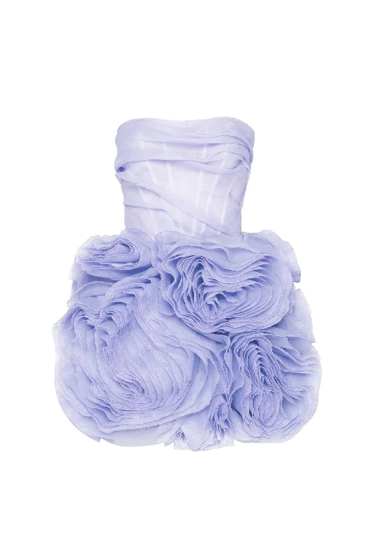 Statement DressAppliquéd organza lavender mini dress