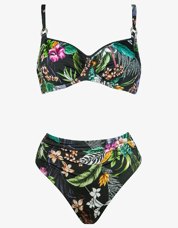 High-Waisted Female SwimwearTropic Daynight Underwired Bikini Set - Multi