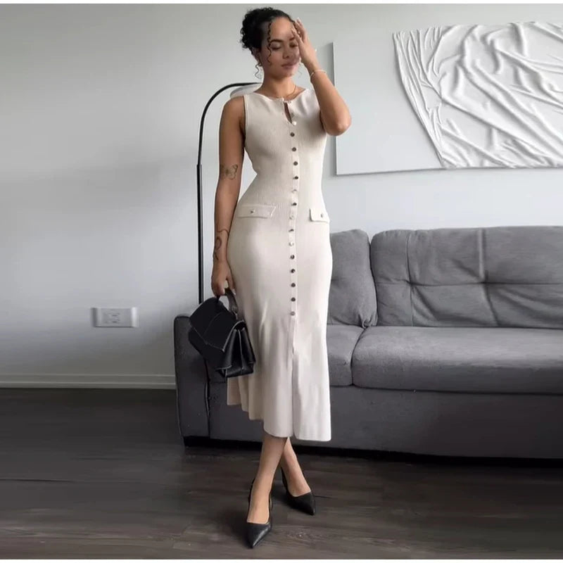 Designer DressMaxima - Elegant fine knitted dress