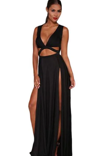 Vintage DressBlack Jersey Craving Maxi Dress