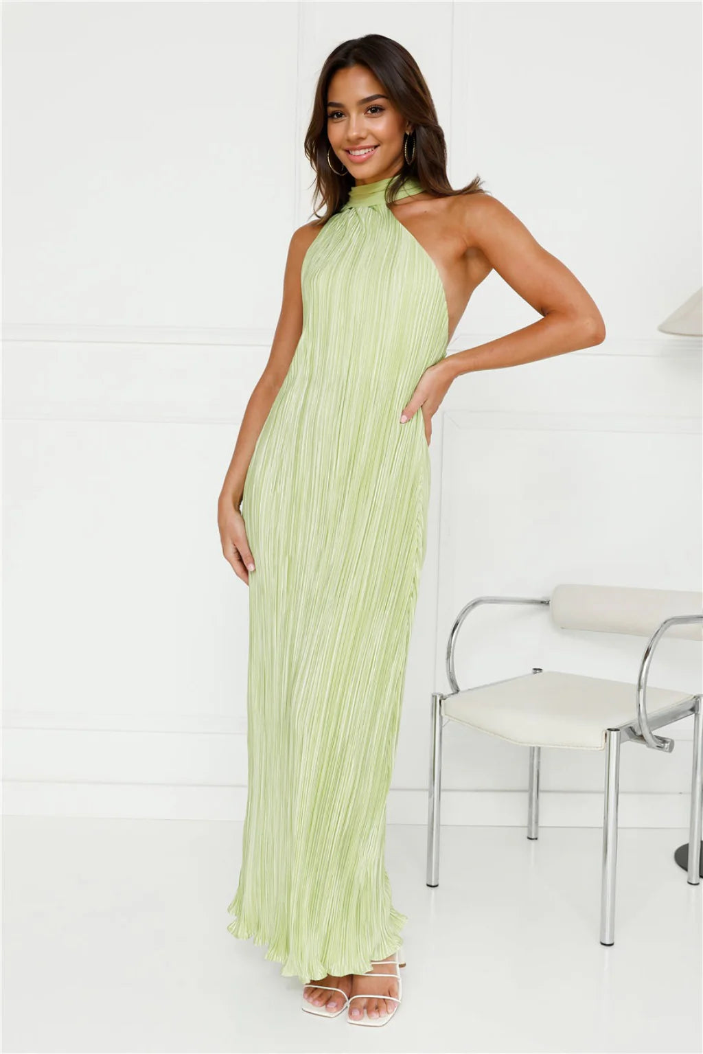 women's affordable dressesPlisse Perfect Maxi Dress Lime