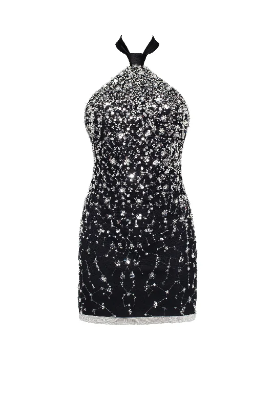 Nursing DressStriking halterneck crystal-embellished mini dress, Xo Xo