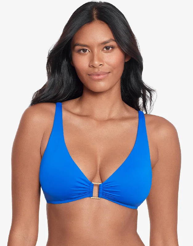 Vibrant Female SwimwearBeach Club Solids Ring OTS Bikini Top - Royal Blue