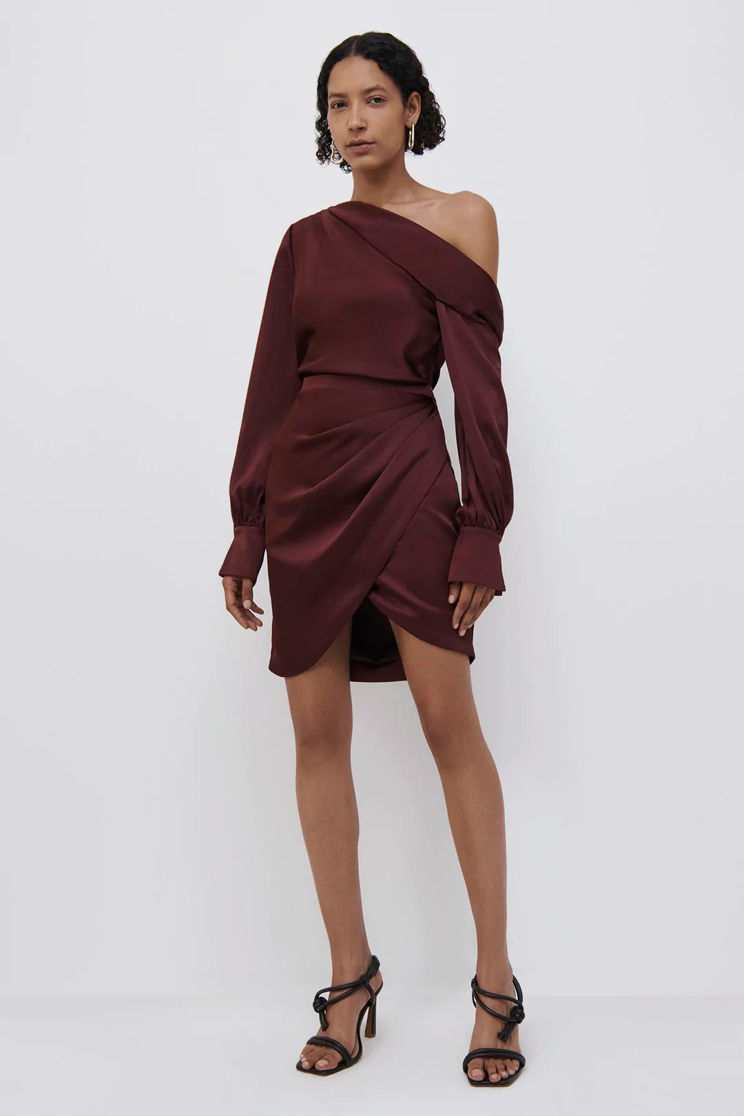 women's maternity dressesCameron Satin Mini Dress - Mulberry