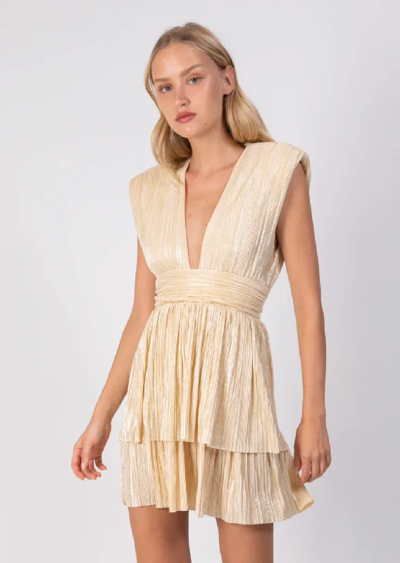 Ruffled Hem DressAviana Mini Dress - Pale Yellow