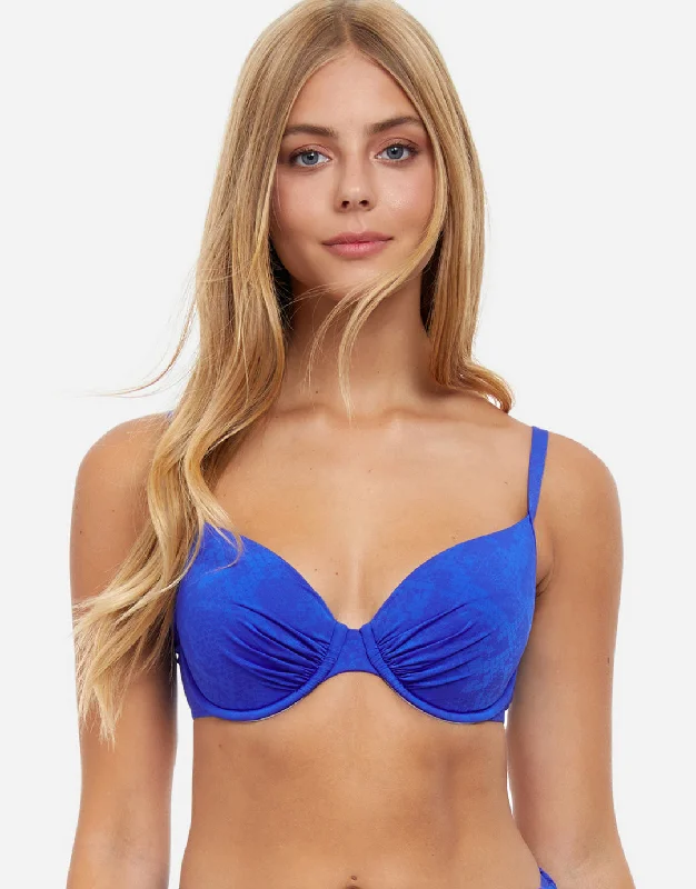 Triangle Female SwimwearProfile Under My Skin Underwired D Cup Bikini Top - Royal Blue