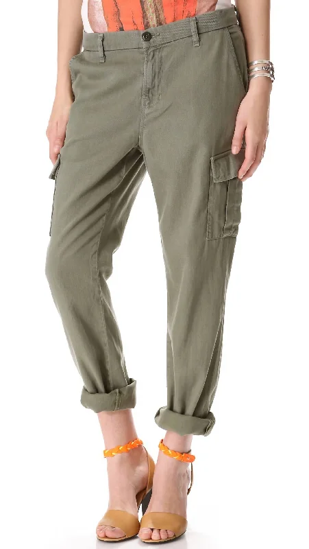 women's striped pantsCroft Easy Cargo Pant In Olive Green