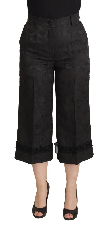 women's striped pantsDolce & Gabbana Elegant  Brocade Cropped Women's Pants