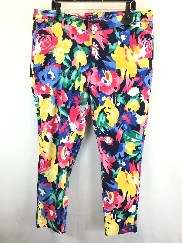 women's retro pantsFloral Print Pants Dress Romans, Size 20