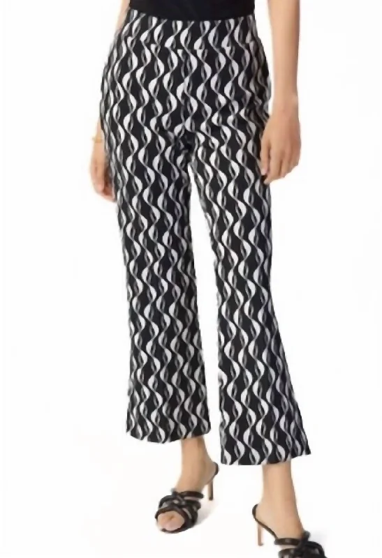 women's polyester pantsGeometric Print In Black