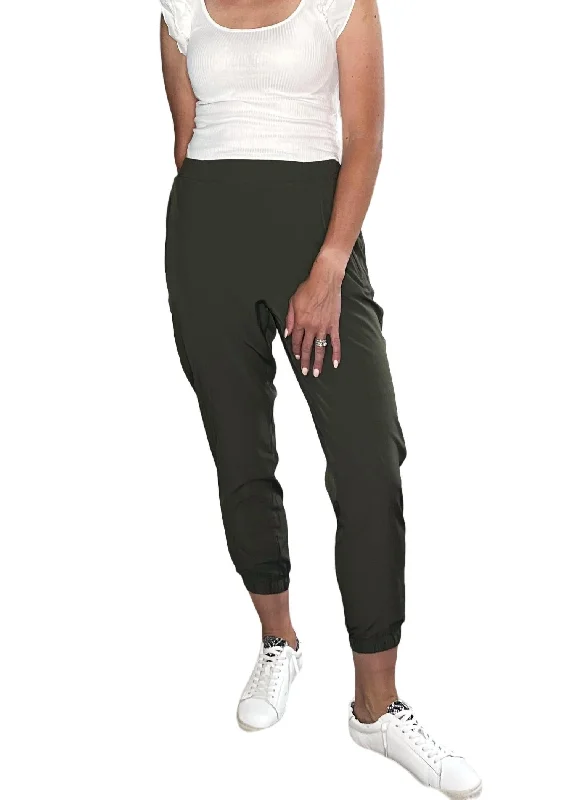 women's elastic waist pantsIn The Moment Jogger In Olive