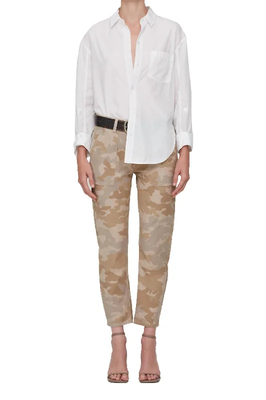 women's bell-bottom pantsLeah Cargo Pants In Taupe Camo