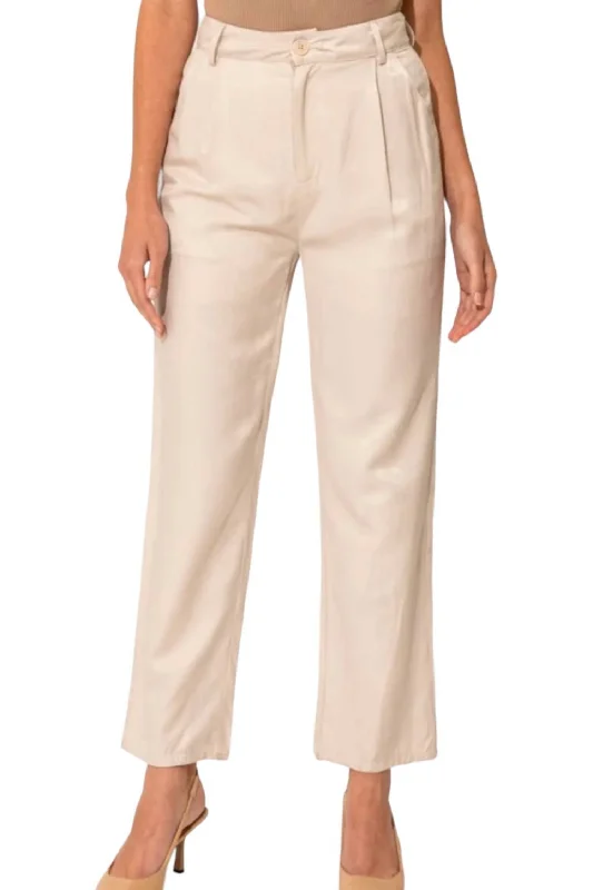 women's dress pantsPleated Crop Pants In Stone