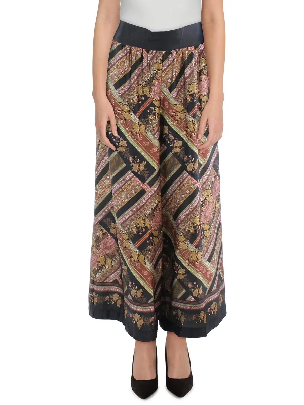 women's workout pantsPlus   Womens Printed Polyester Wide Leg Pants