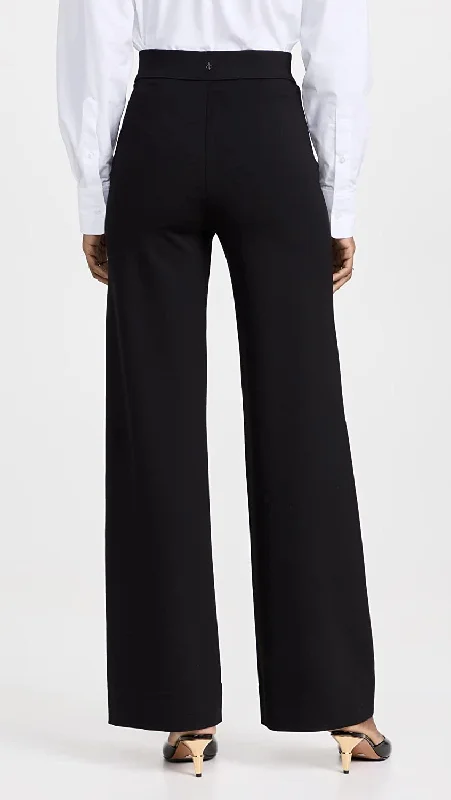 women's high-waisted pantsrag & bone Women's Irina Ponte Wide Leg Pants Black Stretch