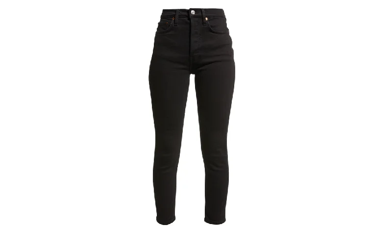 women's low-slung pantsRe/Done 90S High Rise Ankle Crop Noir