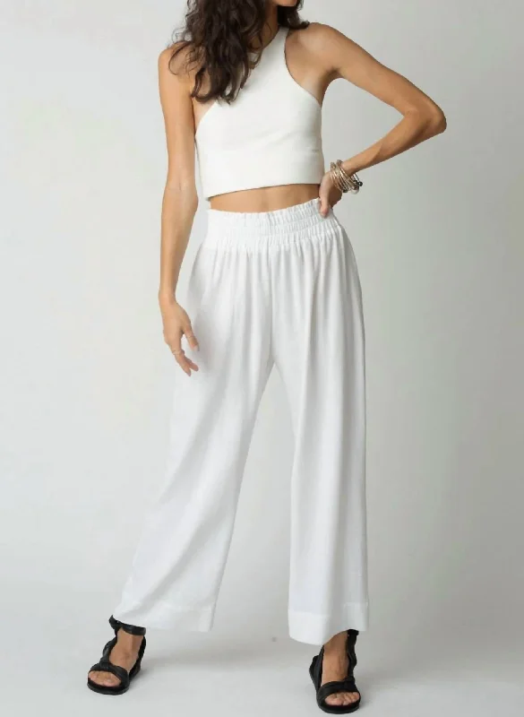 women's petite pantsTake Me Higher Wide Leg Pants In White