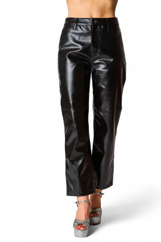 women's straight-leg pantsTravolta High-Rise Metallic Pants In Onyx