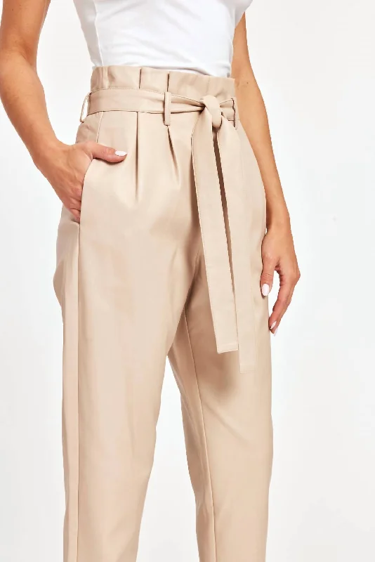 women's formal pantsUptown Paper Bag Pants In Oyster