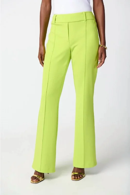 women's skiing pantsVertical Seam Flared Pant In Key Lime