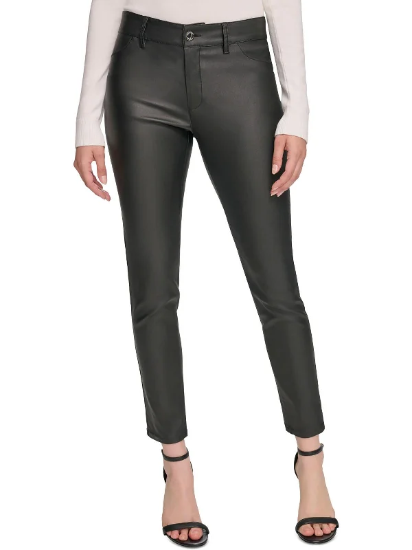 women's skinny pantsWomens Faux Leather Coated Skinny Pants