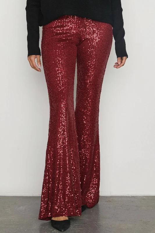 women's petite pantsWomen's Sequin Pants In Red