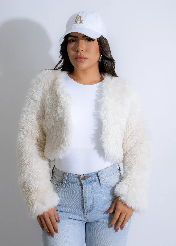 Tea-Length DressFrostbite Fuzz Jacket White