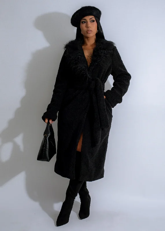 women's boho dressesNightfall Plush Coat Black