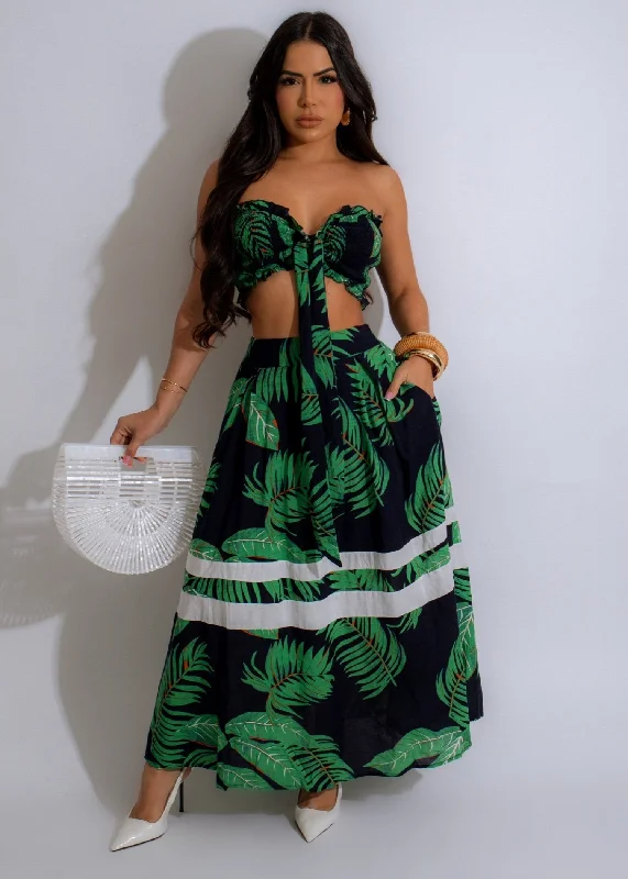 Flutter-Sleeve DressTake It Easy Skirt Set Green