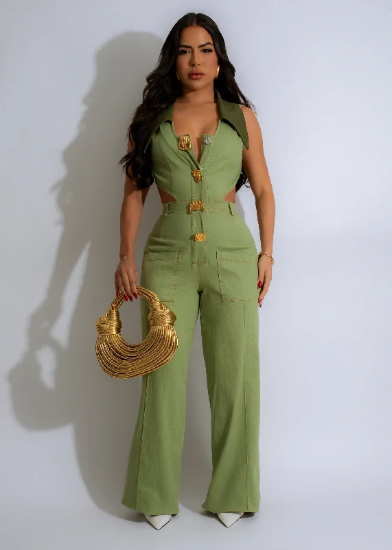 women's plus-size dressesVerdant Venture Jumpsuit Green